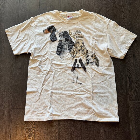 VINTAGE ENGLISH COCKER SPANIEL CALIFORNIA DESIGNS TSHIRT LARGE - Picture 1 of 9